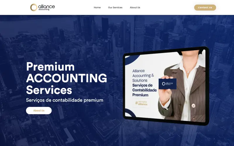 Site Alliance Accounting criado pela Matilab