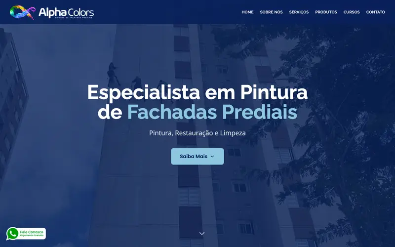 Site AlphaColors Pinturas criado pela Matilab