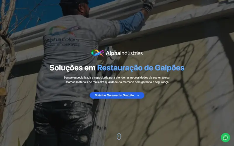 Site Alpha Indústrias criado pela Matilab