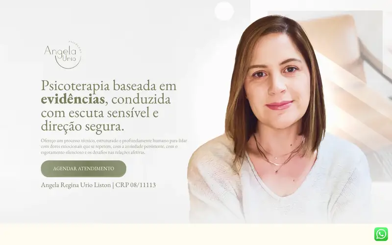 Site Angela Urio Psicologia criado pela Matilab