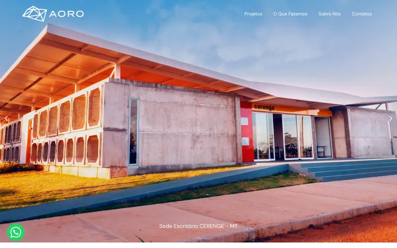 Site Aoro Arquitetura criado pela Matilab
