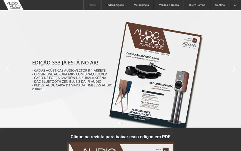 Site Clube do Áudio · AVMag criado pela Matilab
