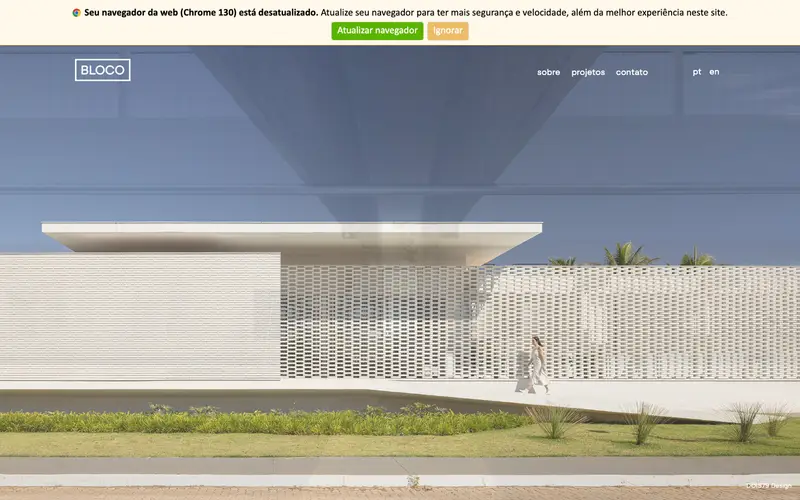 Site BLOCO Arquitetos criado pela Matilab