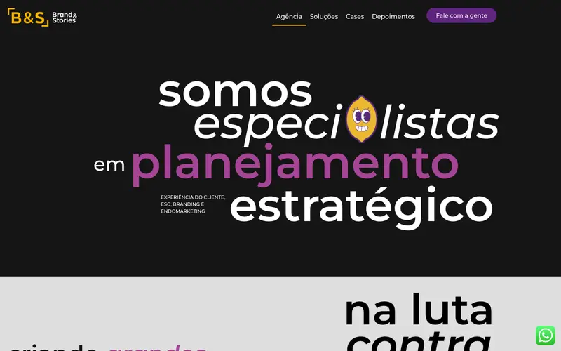 Site Brand&Stories criado pela Matilab