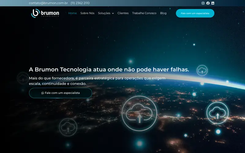 Site Brumon Tecnologia criado pela Matilab