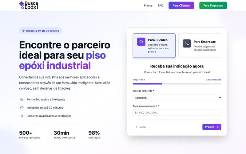 Site BuscaEpóxi criado pela Matilab