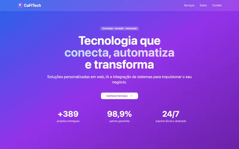 Site Cafi Tech criado pela Matilab