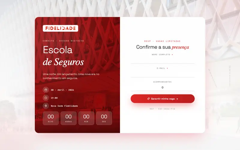 Site Fidelidade · Convite Interativo criado pela Matilab