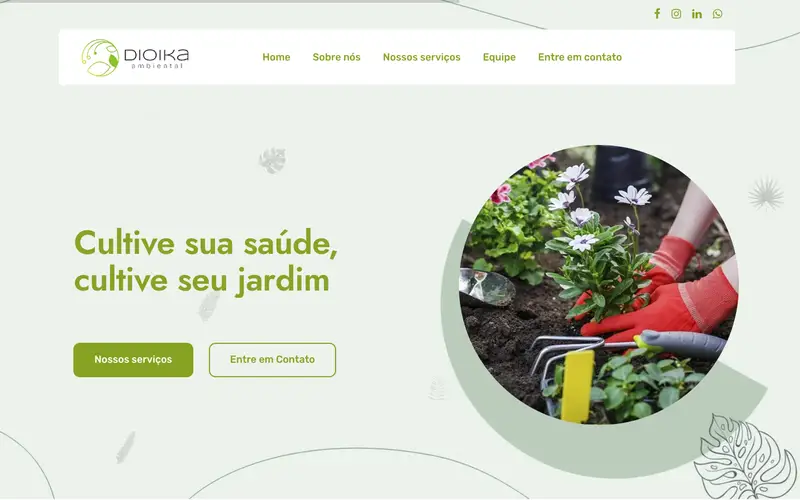 Site Dioika Ambiental criado pela Matilab