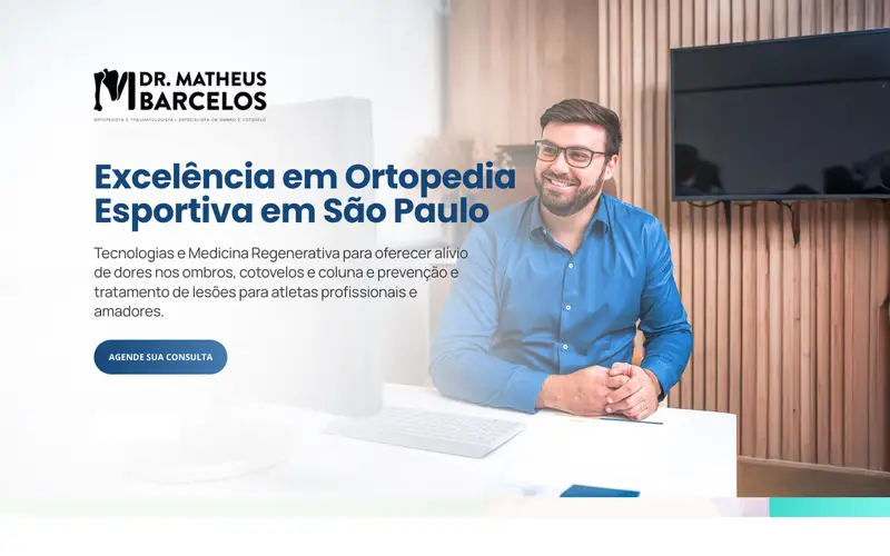 Site Dr. Matheus Barcelos criado pela Matilab