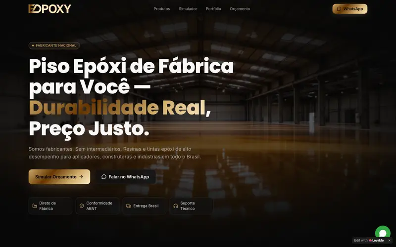 Site EDPOXY criado pela Matilab