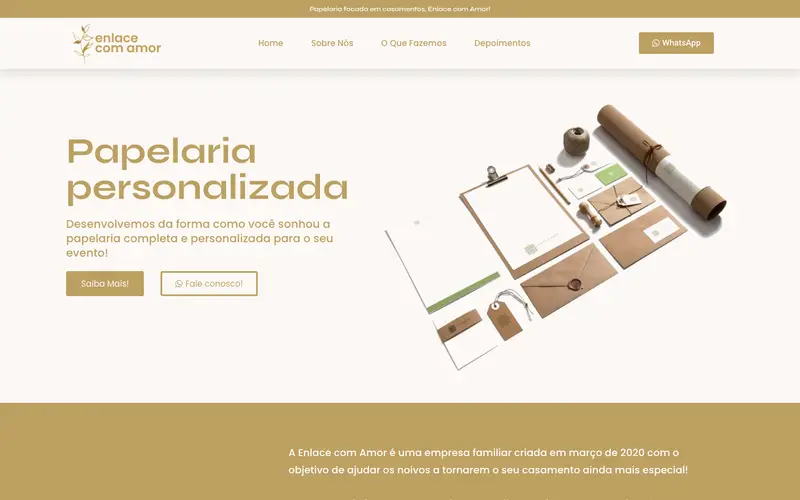 Site Enlace com Amor criado pela Matilab