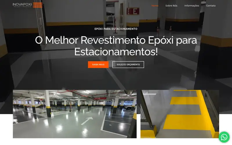 Site Epóxi Estacionamento criado pela Matilab