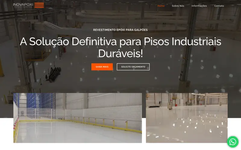 Site Epóxi Galpão criado pela Matilab