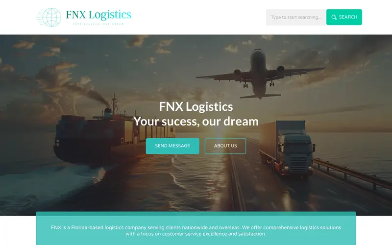 Site FNX Logistics criado pela Matilab