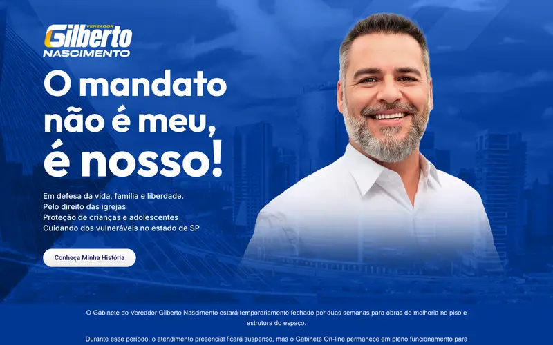 Site Gilberto Nascimento Jr. criado pela Matilab