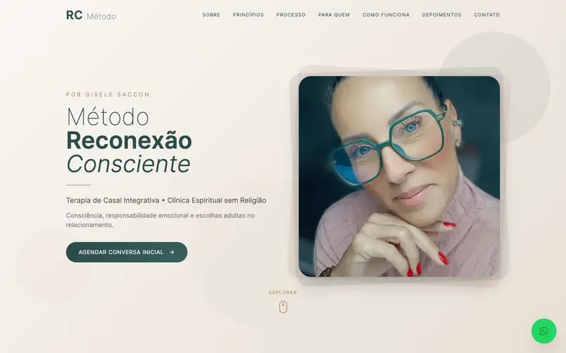 Site Gisele Sacco · Reconexão Consciente criado pela Matilab