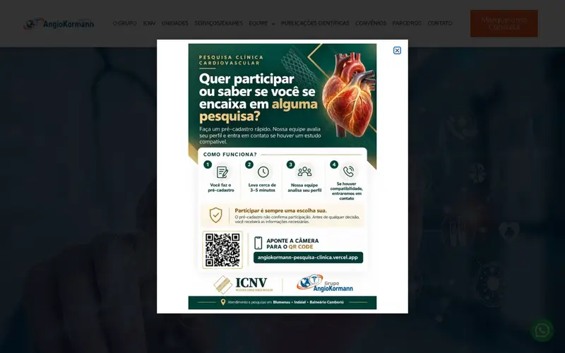 Site Grupo AngioKormann criado pela Matilab