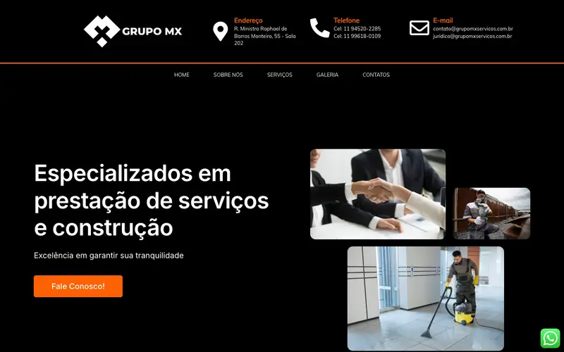 Site Grupo MX criado pela Matilab