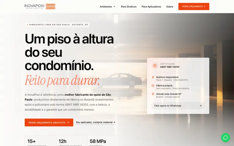 Site InovaPoxi Condomínios criado pela Matilab
