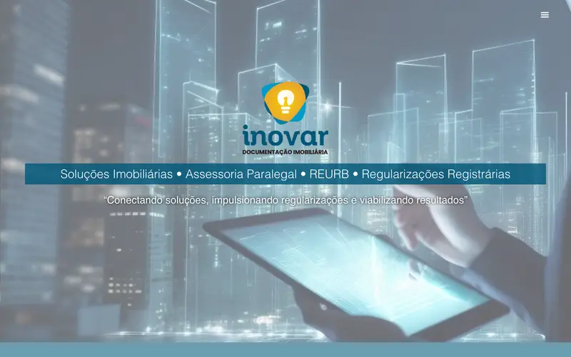 Site Inovar Documentação Imobiliária criado pela Matilab