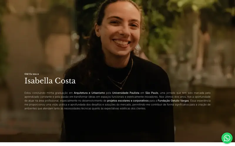 Site Isabella Costa criado pela Matilab
