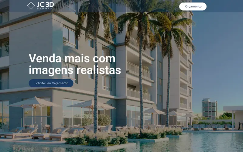 Site JC 3D Studio criado pela Matilab