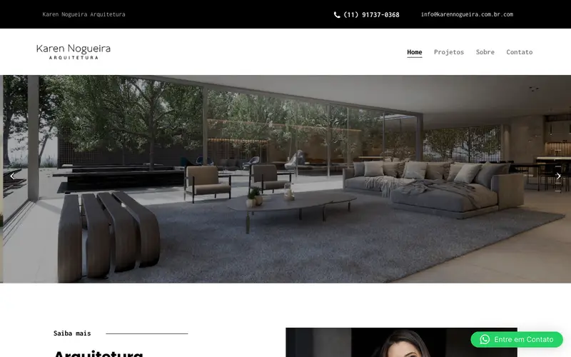 Site Karen Nogueira Arquitetura criado pela Matilab