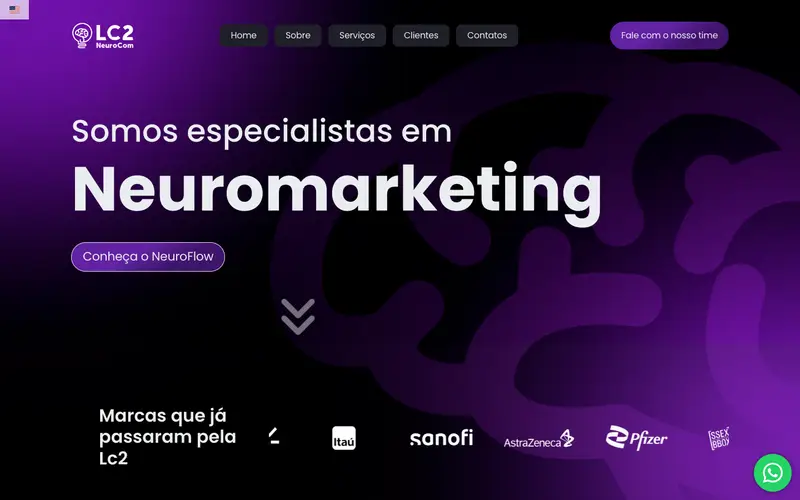 Site LC2 NeuroCom criado pela Matilab