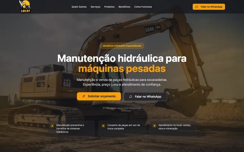 Site Lucat Mecânica Hidráulica criado pela Matilab