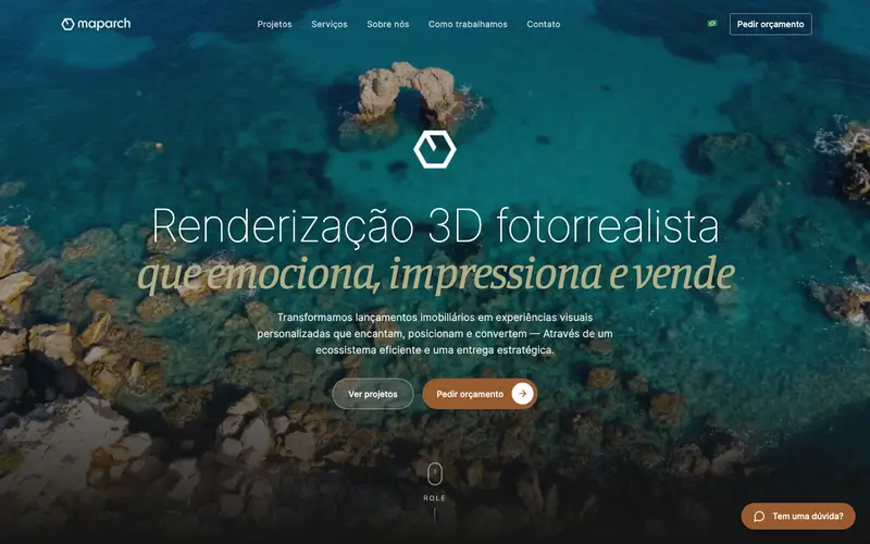 Site Maparch Archviz criado pela Matilab