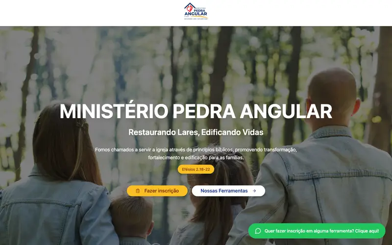Site Ministério Pedra Angular criado pela Matilab