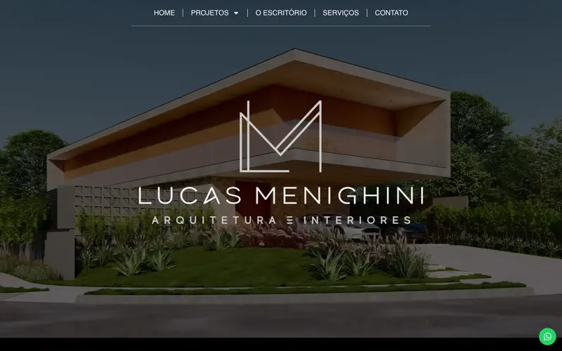 Site Lucas Menighini Arquitetura criado pela Matilab
