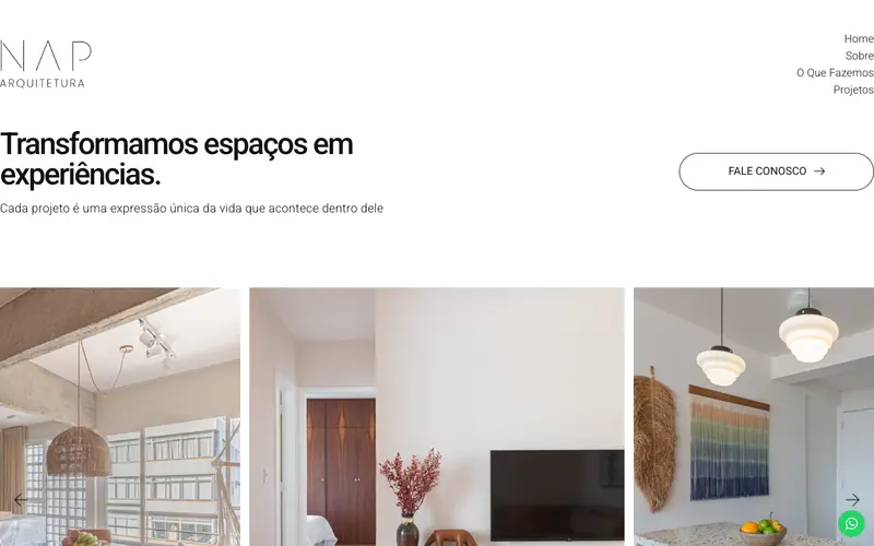 Site Nap Arquitetura criado pela Matilab