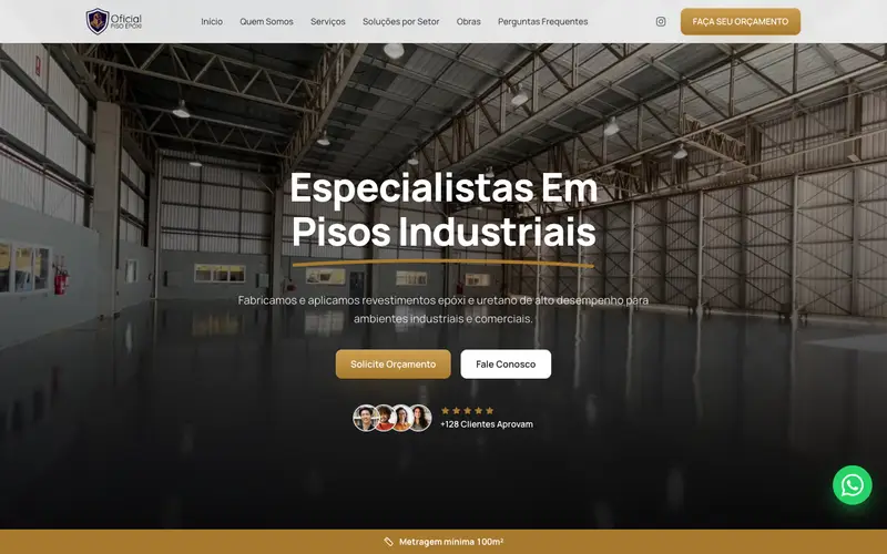 Site Oficial Piso Epóxi criado pela Matilab