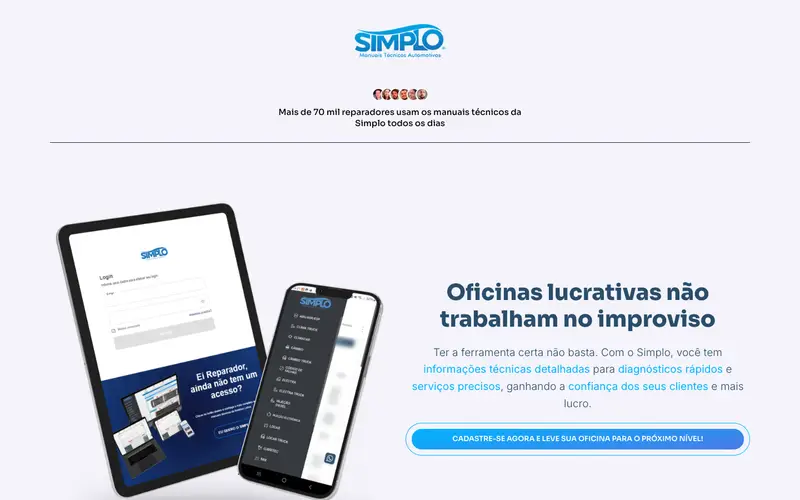 Site Simplus Oficina criado pela Matilab