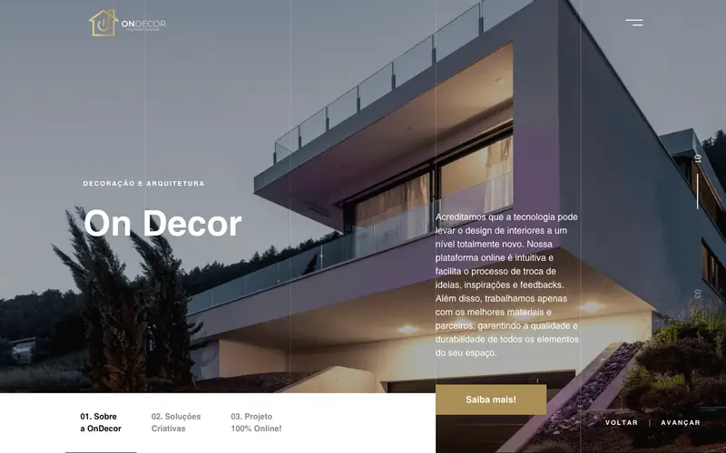 Site On Decor criado pela Matilab
