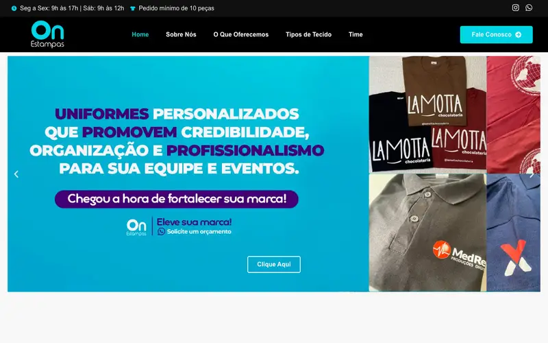 Site On Estampas criado pela Matilab