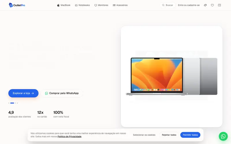 Site OutletPro criado pela Matilab