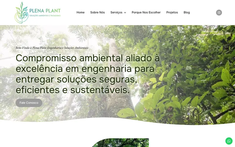 Site Plena Plant criado pela Matilab