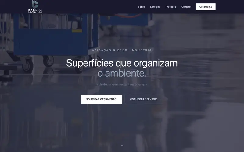 Site RAR Pisos criado pela Matilab