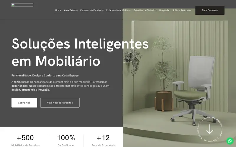 Site reKint Mobiliário criado pela Matilab
