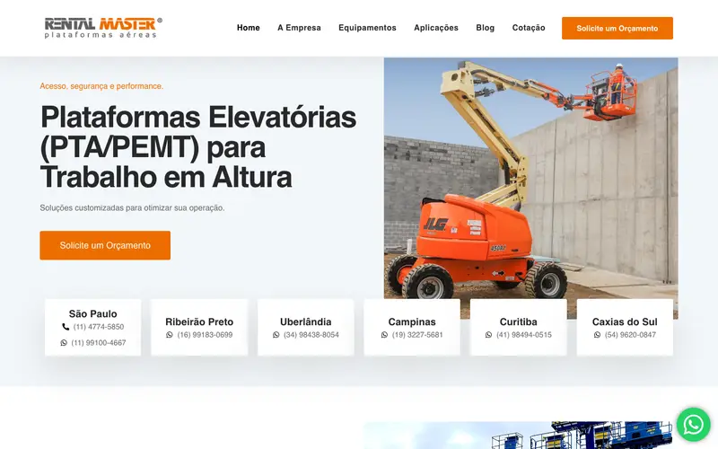 Site Rental Master criado pela Matilab