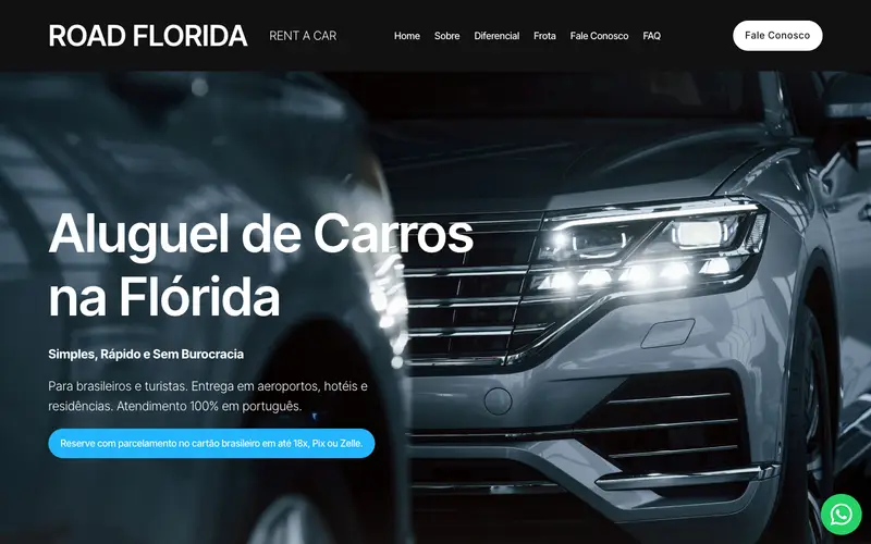 Site Road Florida Rent a Car criado pela Matilab