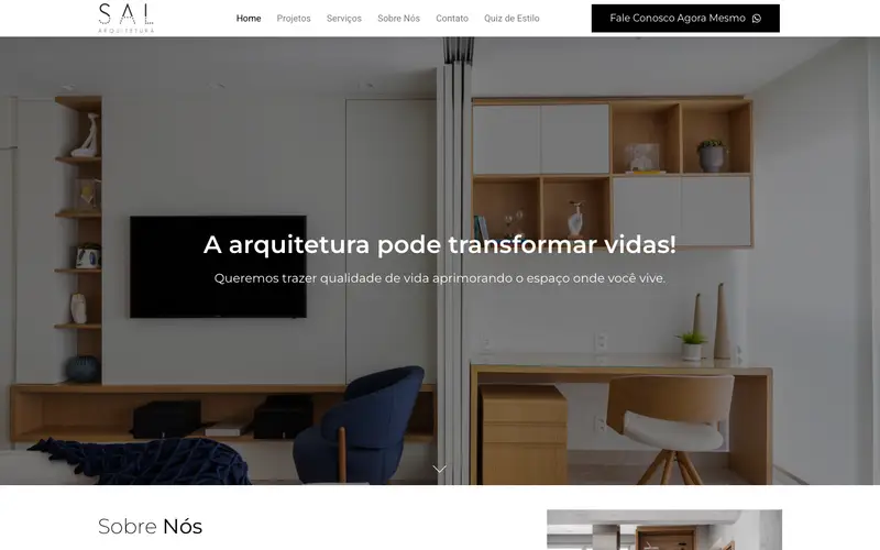 Site Sal Arquitetura criado pela Matilab