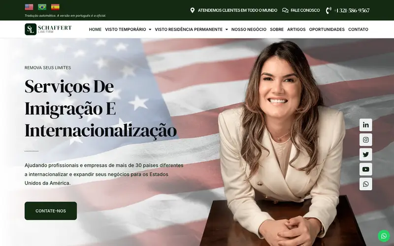 Site Schaffert Law criado pela Matilab
