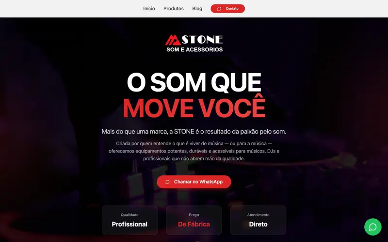 Site Stone Som criado pela Matilab