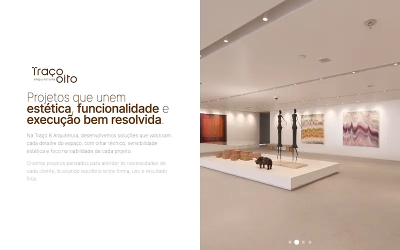 Site Traço 8 Arquitetura criado pela Matilab