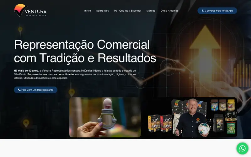 Site Ventura Representações criado pela Matilab